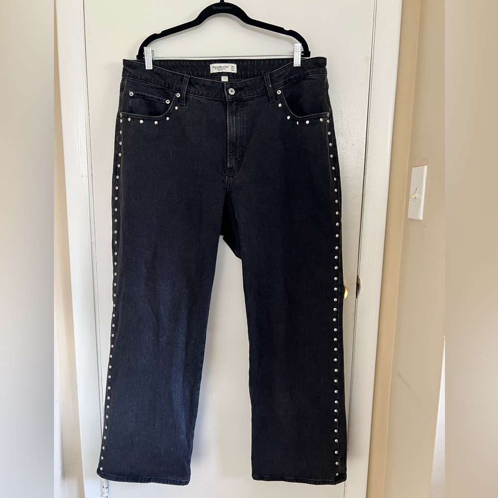 Abercrombie Curve Love Black Studded Jeans